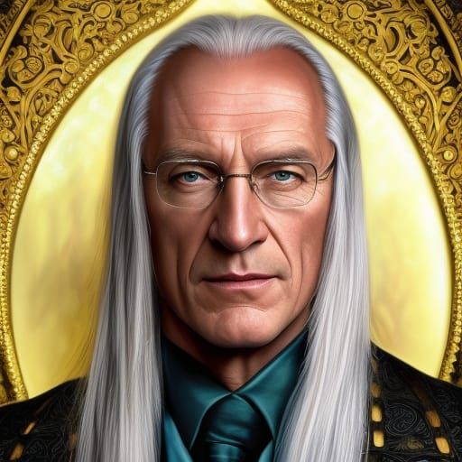 Lucius Malfoy Surrounded by Gold Coins: Fantasy Art
