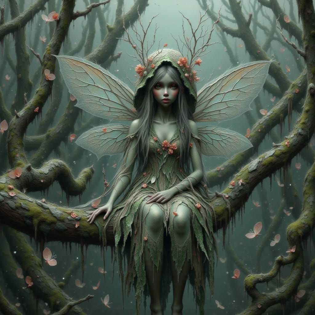 Fae creature in a tree