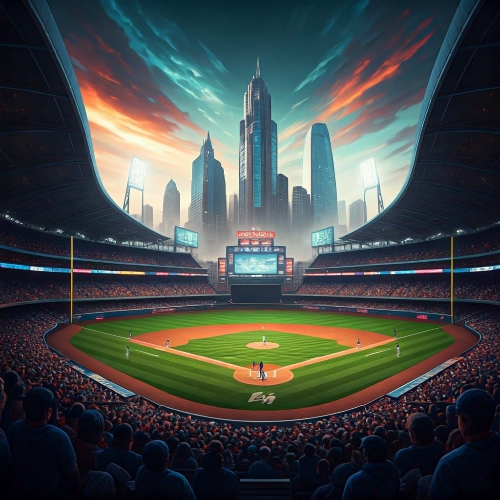 Futuristic World Series Game in Alberta, Fantasy Matte Paint...