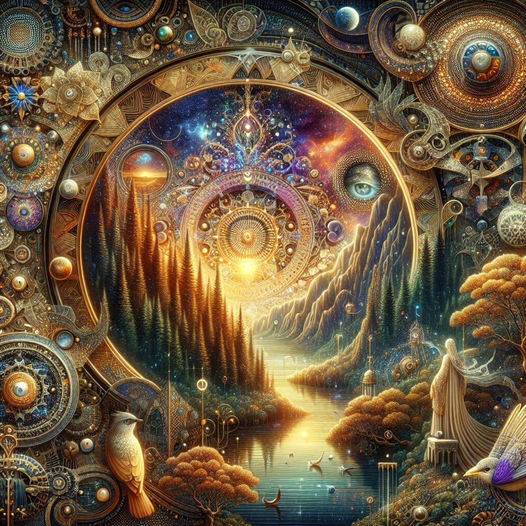 Surreal Middle-Eastern Woman Contemplates Ethereal Realm