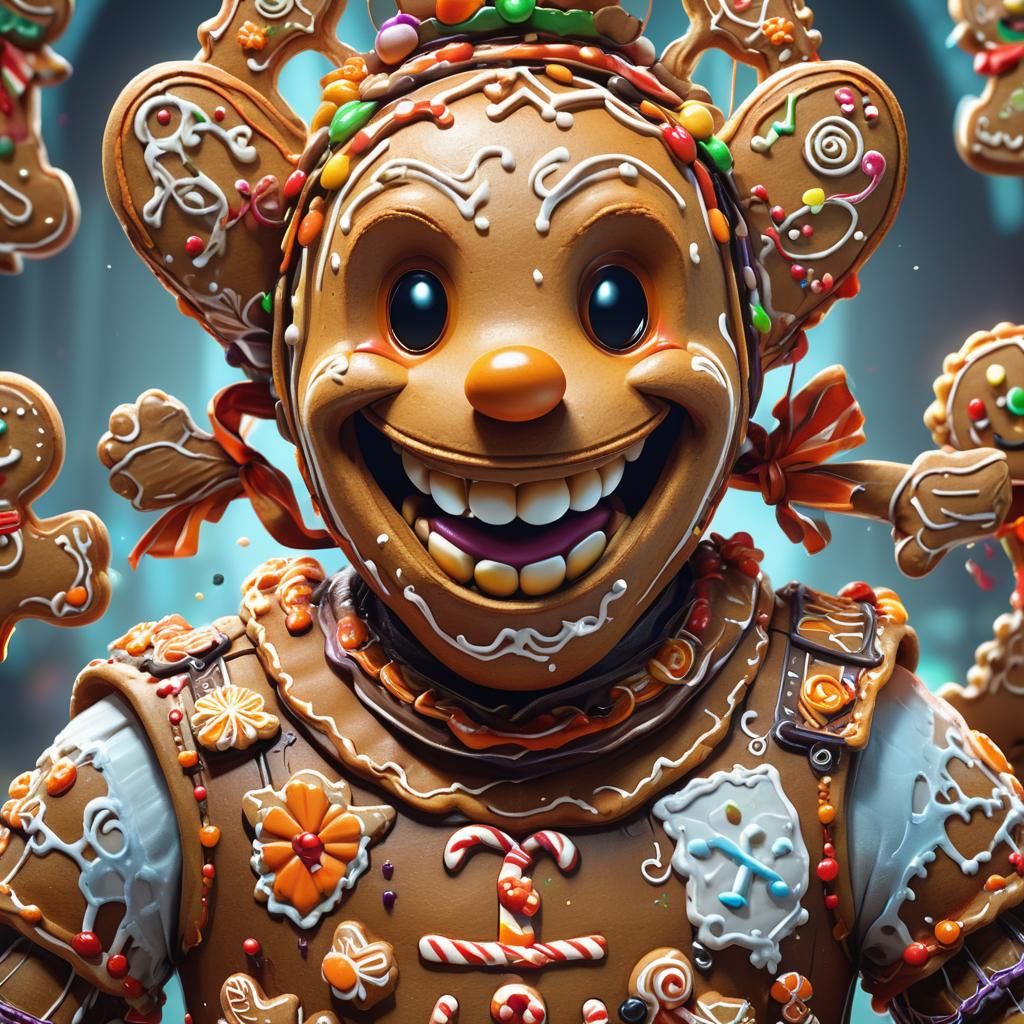 Halloween Gingerbread Man Portrait in Unreal Engine 5 Style