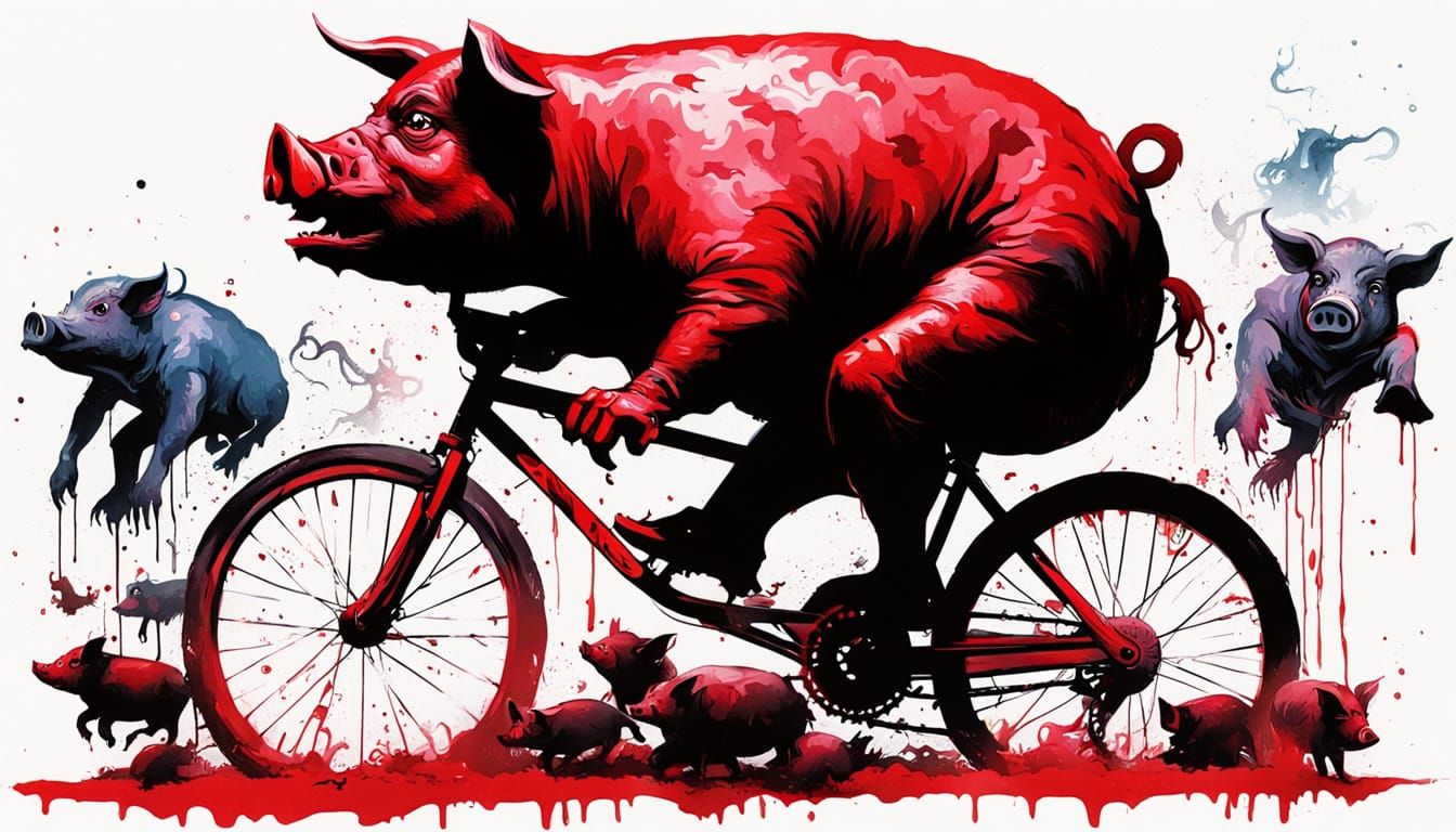 Sinister Demon on a Graffiti Bike