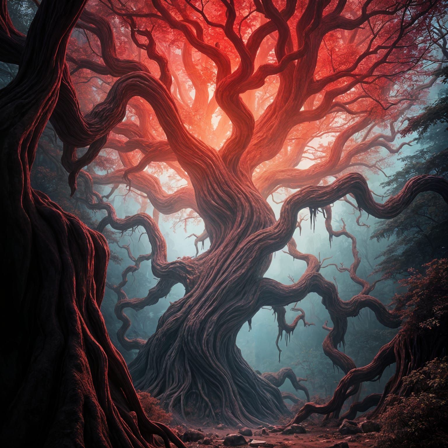 Ethereal Guardian of the Crimson Oak