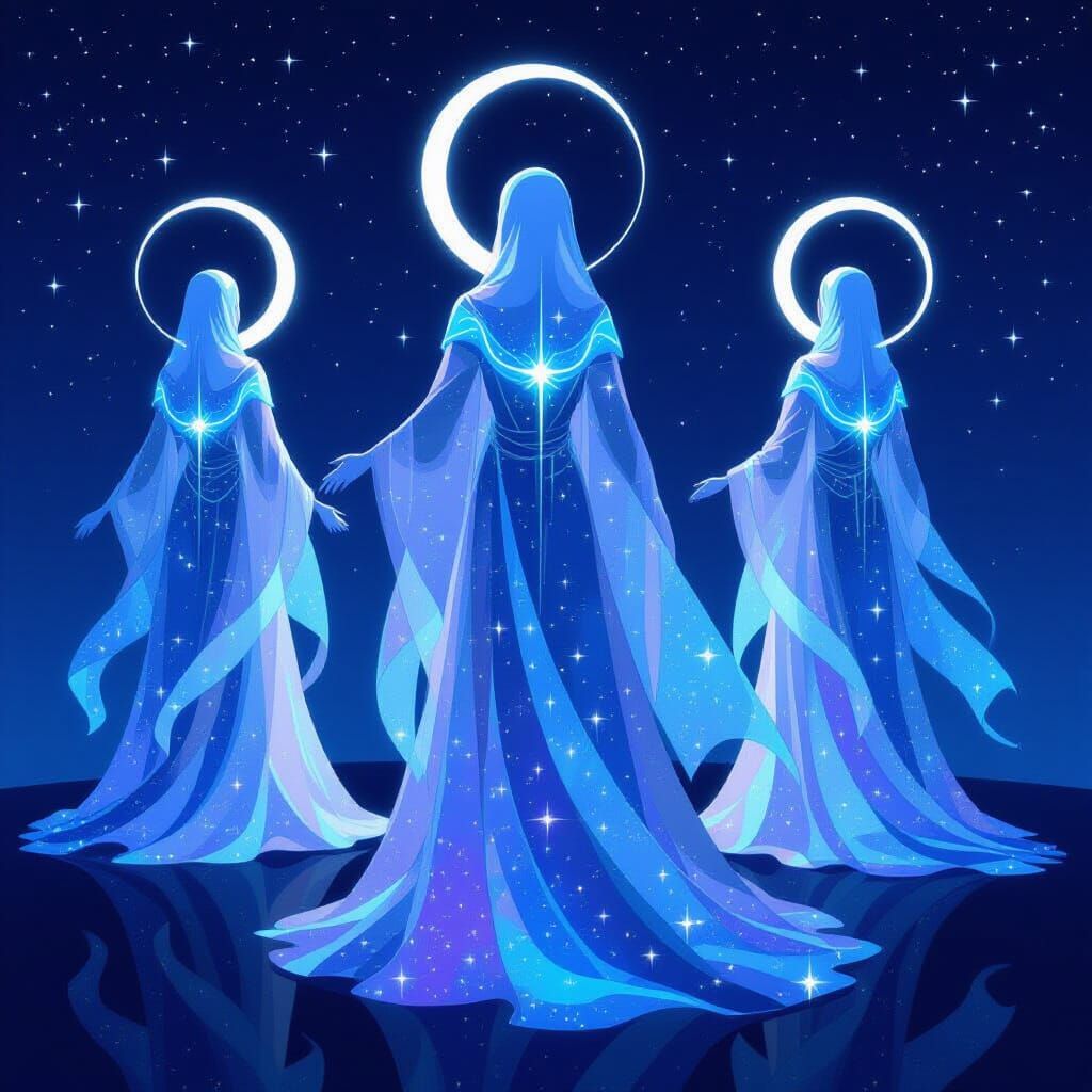 Celestial Star Beings in Digital Art Style