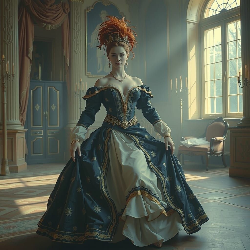 Janus Dancing in Ethereal Ballroom Light