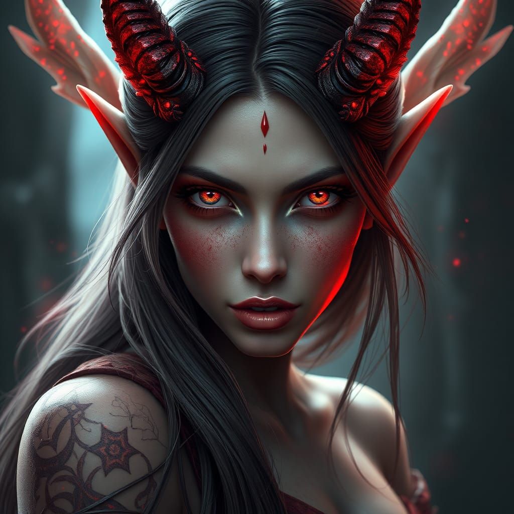 Striking Elf Portrait in Hyperdetailed Concept Art