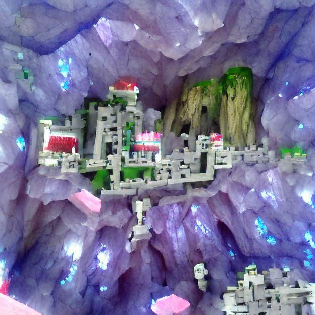 Utopian Castle Civilization in Crystal Cave