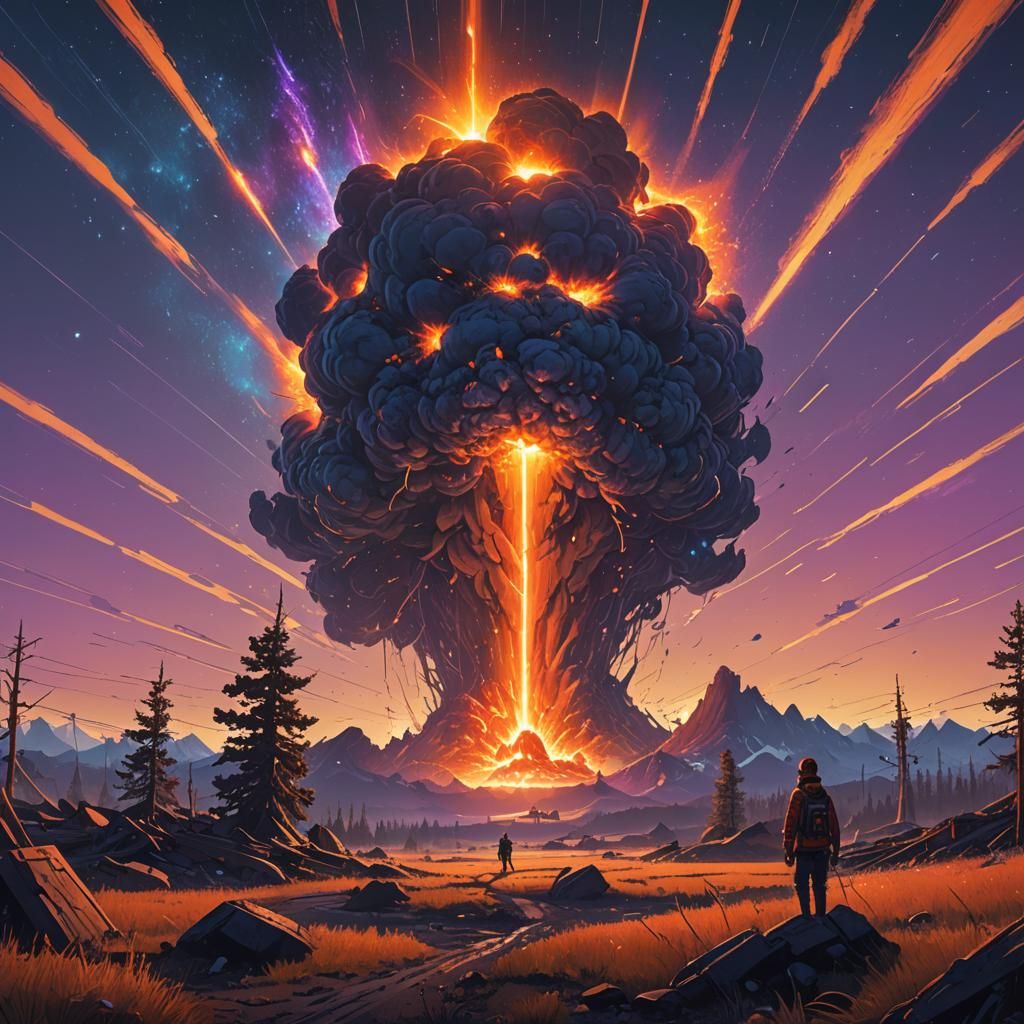 Stylized Solar Flare in a Fantastical Galaxy