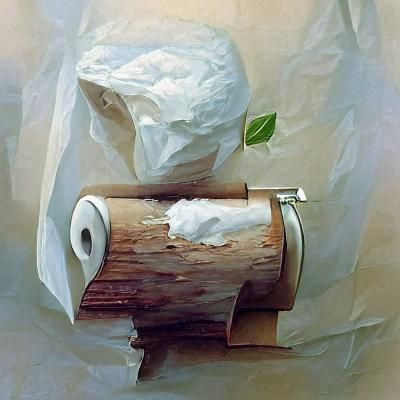 One-Ply Toilet Paper in Oil Painting Style