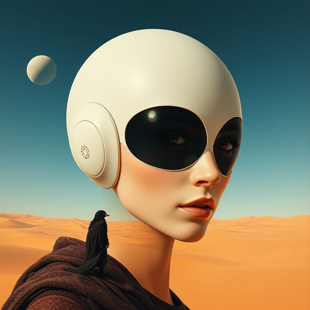 Surreal Fremen Portrait in Dune Desert Landscape