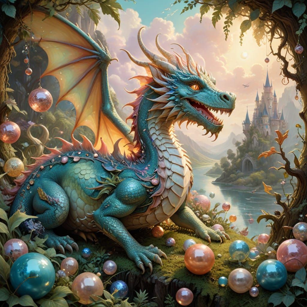Whimsical Dragon Adventure in a Fantastical World of Fluffy ...