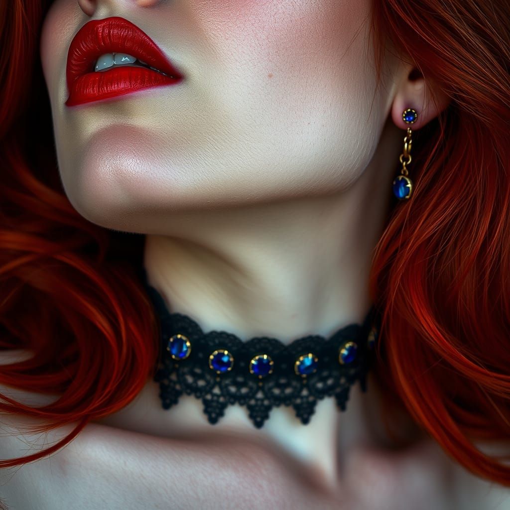 Gothic Bombshell in Black Lace