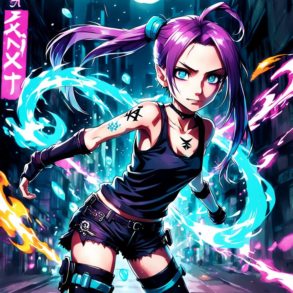 Anime Style Jinx Character Art
