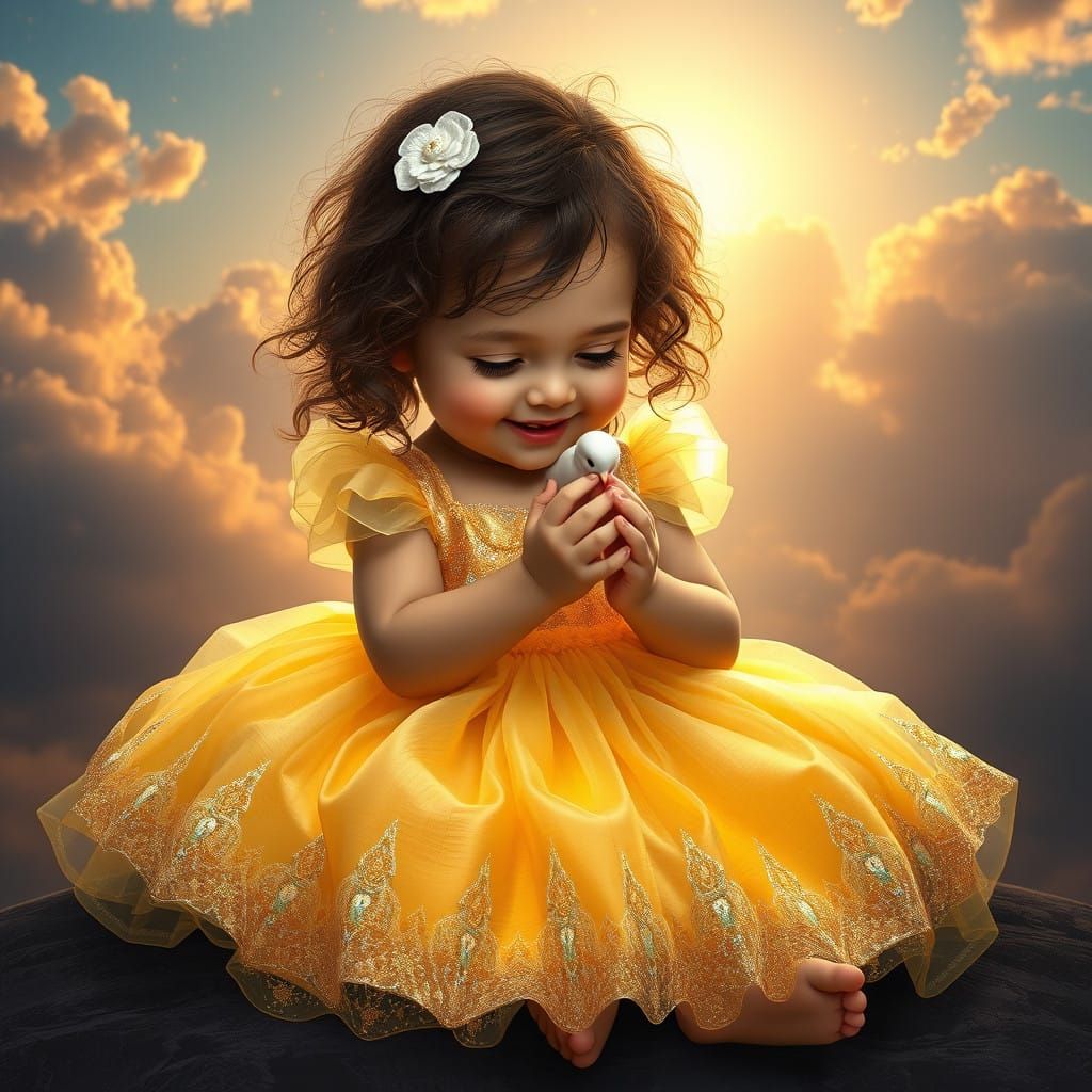 Pantera Surrounded by Heavenly Bliss with a Little Princess