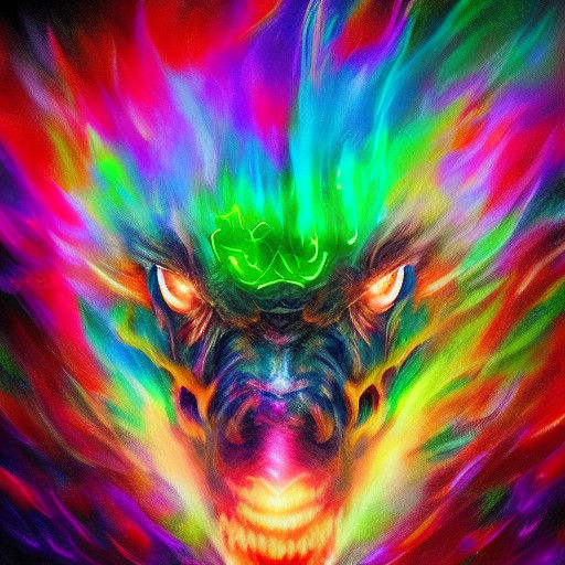 Mystical Spectral Dragon Radiating Aura in Neon Hues