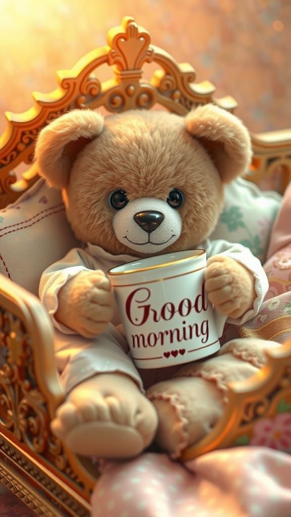 Soothing Morning Coffee Scene in Pastel-Hued Pastel Pyjamas....