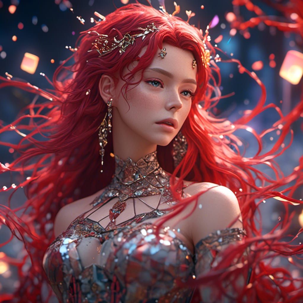 Mysterious Redhead in Detailed Matte Painting