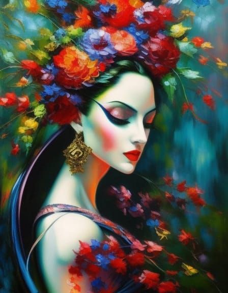 Impressionism - Woman and Flowers