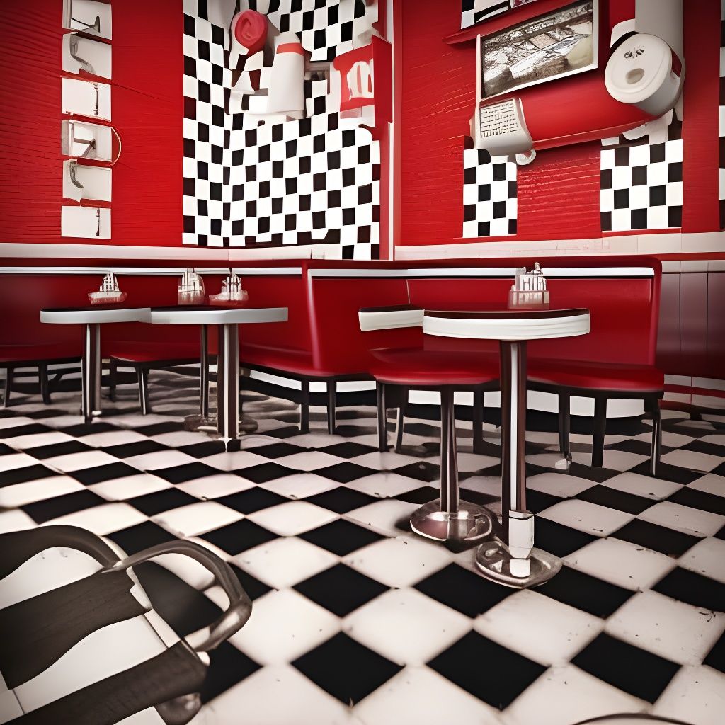 Retro 1960's Soda Parlor Restaurant