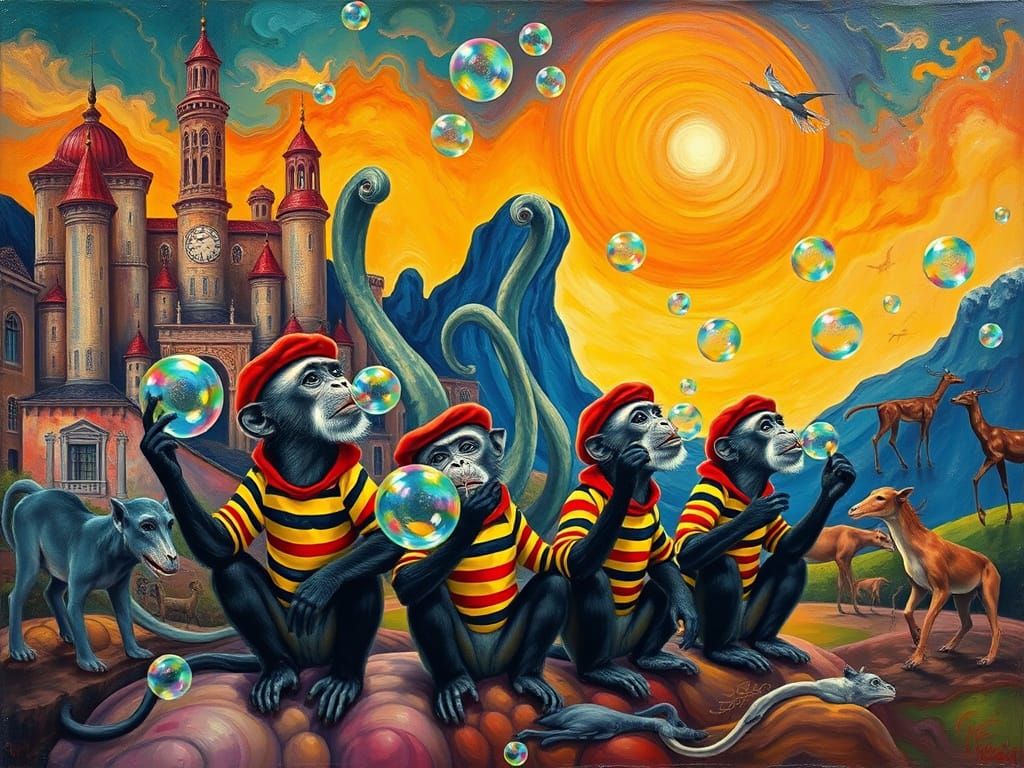 🥉monkeys blowing bubbles