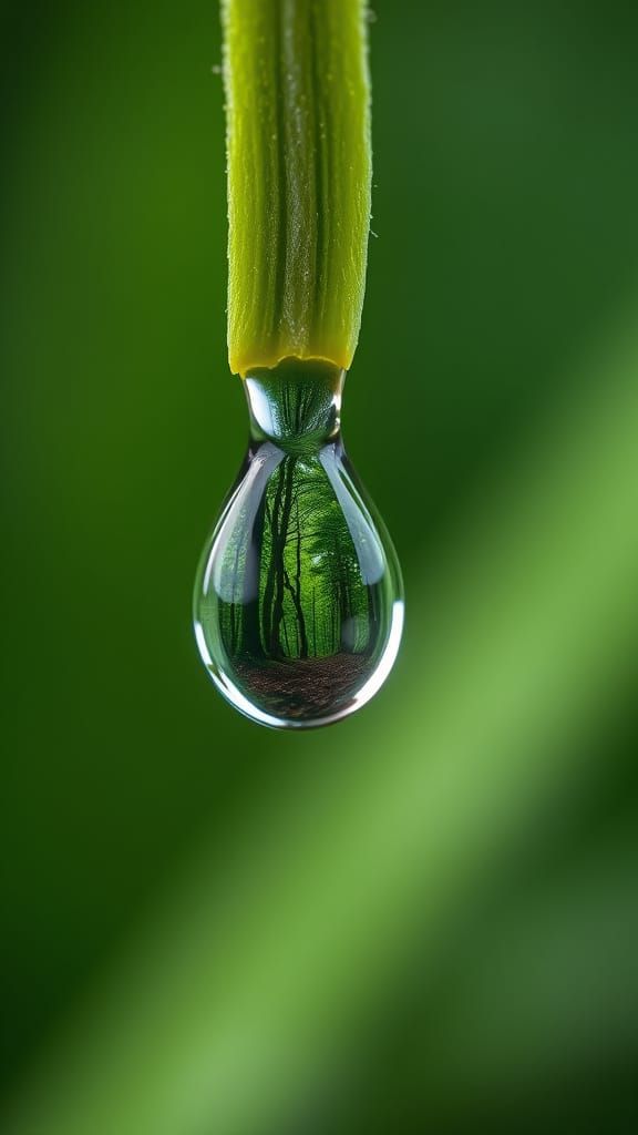 Water Droplets Reveal Fantastical Forests in Vibrant Closeup