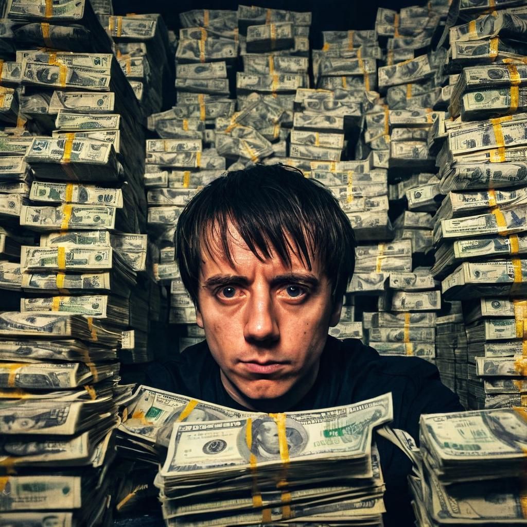 Neo-Noir Criminal Poses in Office, Cinematic Style