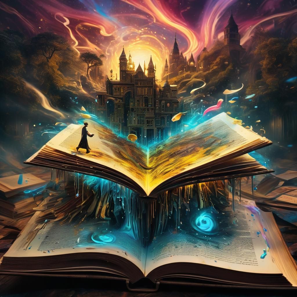 Mystical Book Art in Surreal Dreamscapes