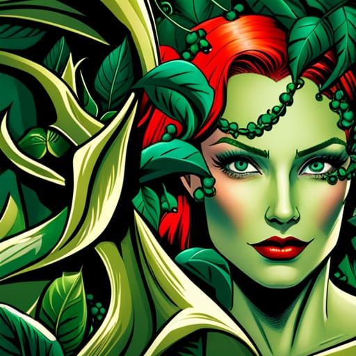 Poison Ivy Sprouting Vines in Gotham City