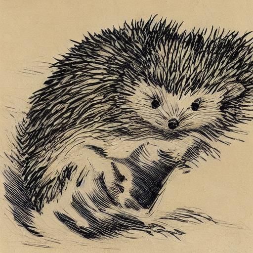 Hedgehog CEO: A Surreal Impasto Oil Painting