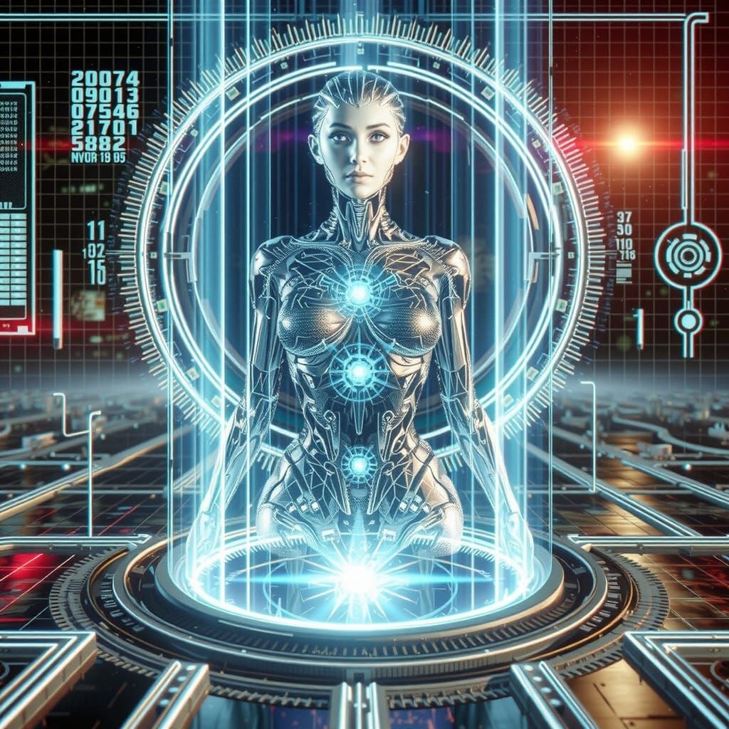 Futuristic Cyberpunk Cyborg Goddess