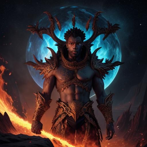 Young God Creates Universe in Matte Painting