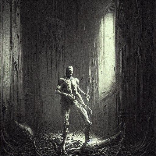 Nightmarish Bogeyman in Gothic Horror Style