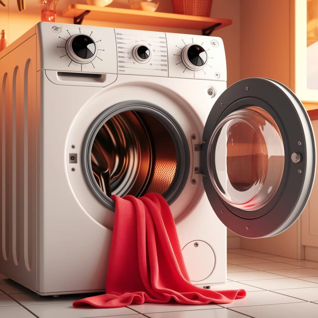 Whimsical Futuristic Washing Machine with Anthropomorphic De...