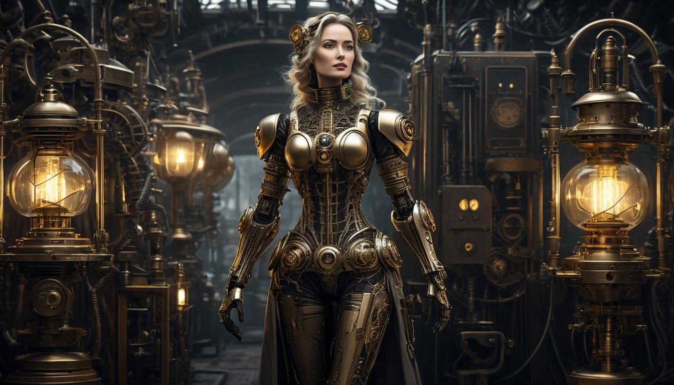 Robot woman (steampunk style)