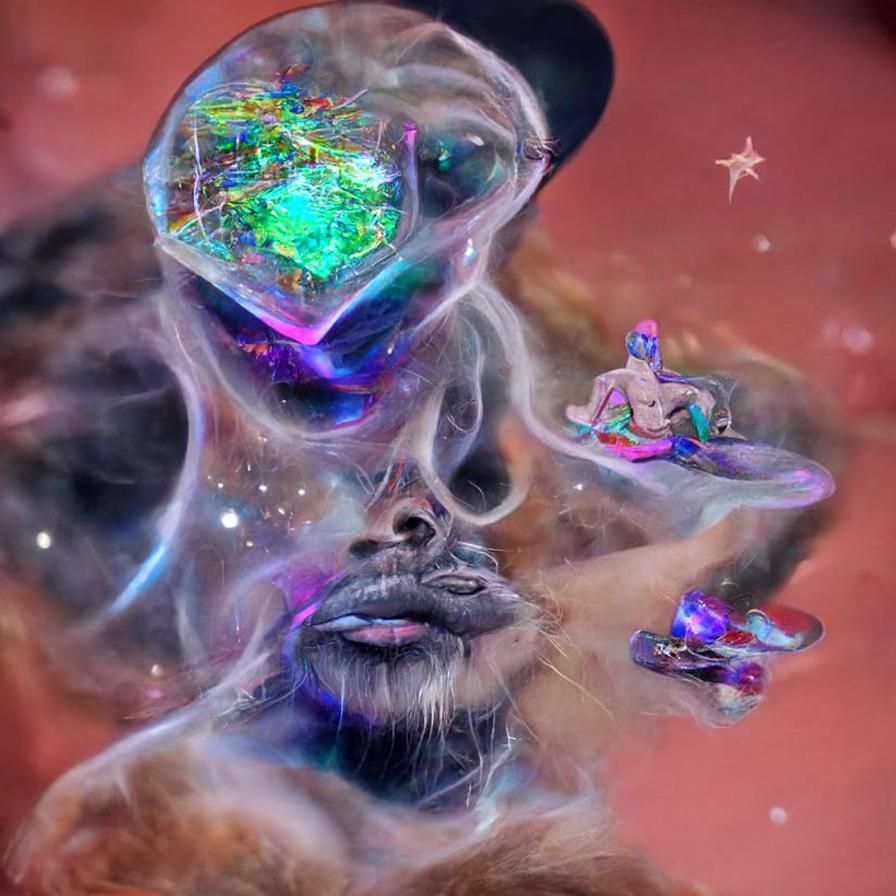 Bay Area Cosmic Illustration in Mixed Media