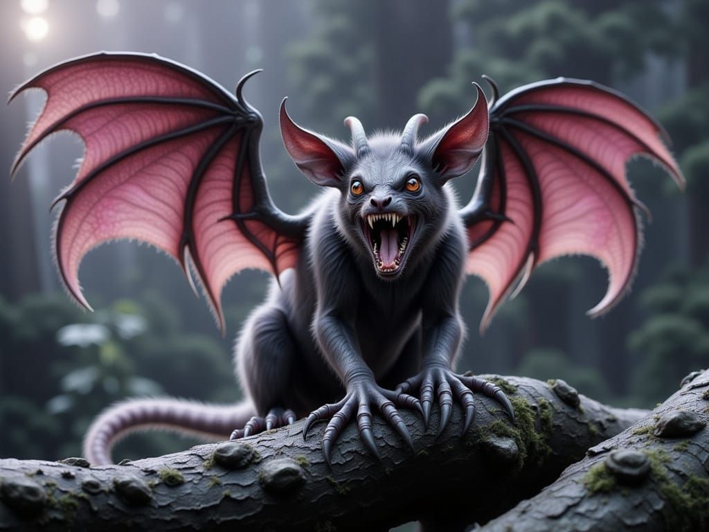 Werebat Gargoyle Hybrid with Leathery Wings