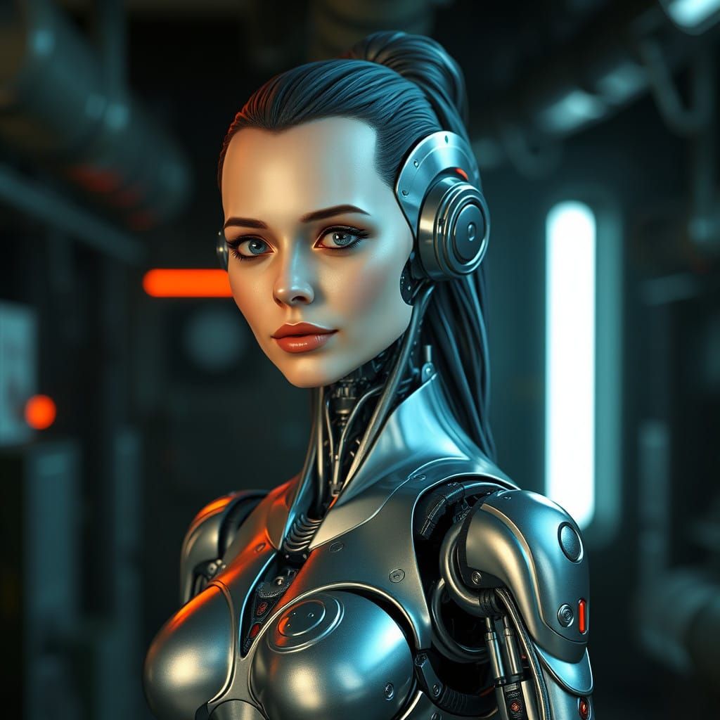 Robot Woman in Industrial Futurism
