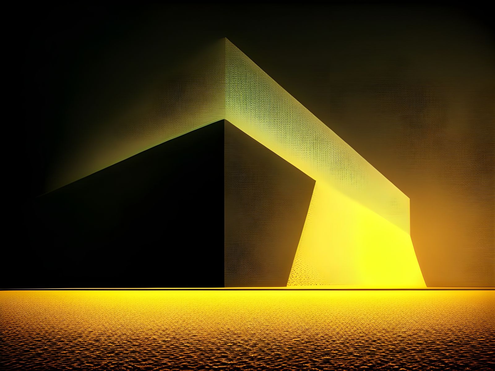 Luminescent Geometric Quantum Landscape in 3D Style