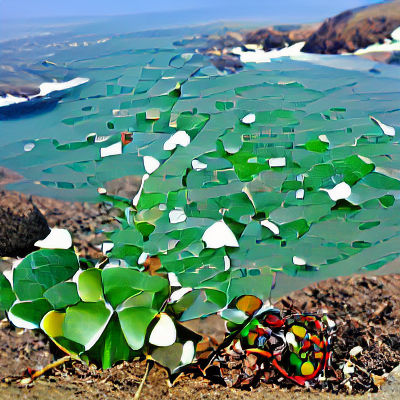 AI Generated Glass Beach Concept