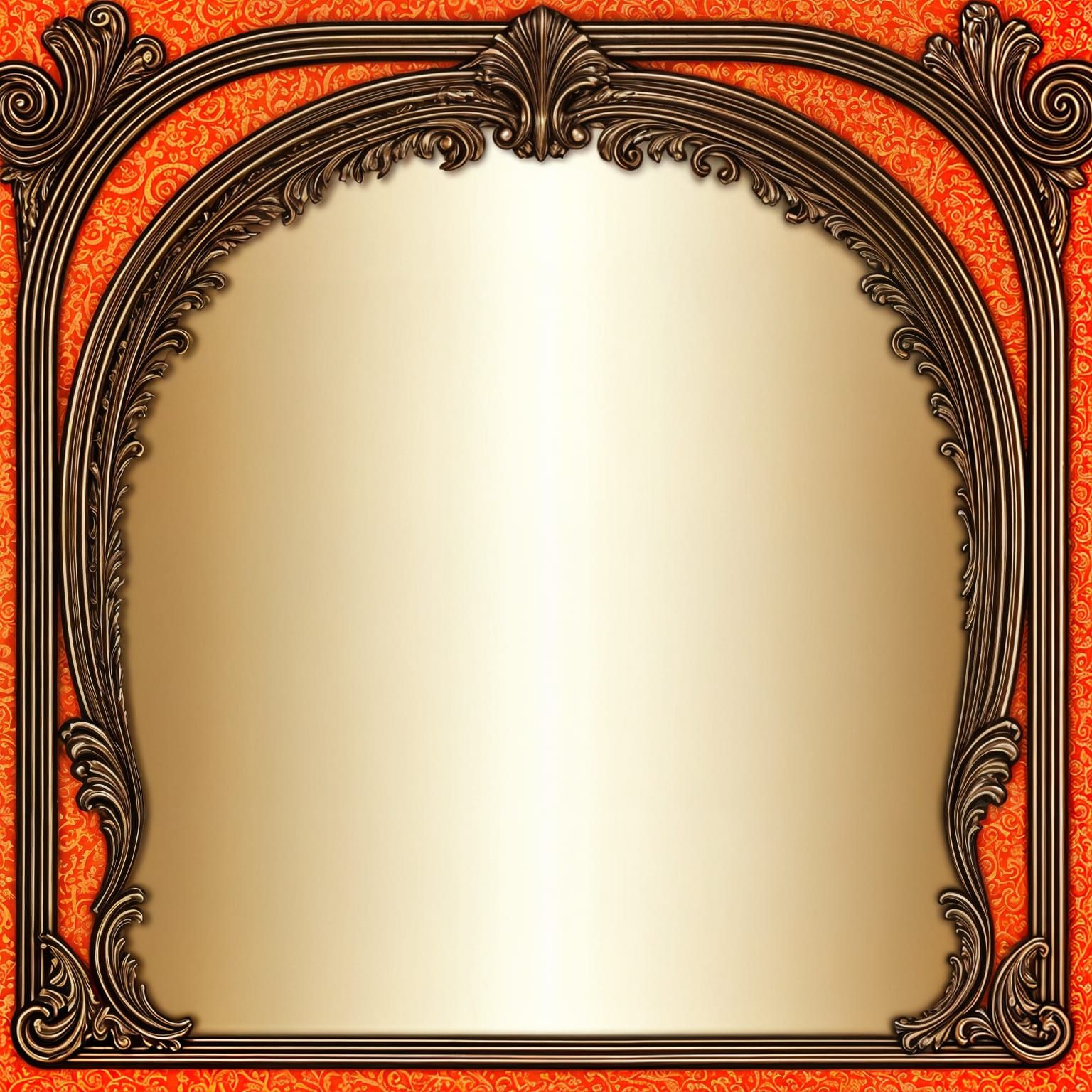 Regal Baroque Frame in Warm Bronze with Ornate Floral Patter...