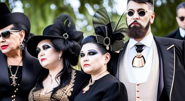 Gothic Family Funeral Photo: Professional Studio Quality