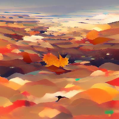 Golden Autumn Landscape in Digital Art Style