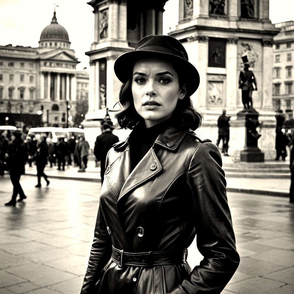 Daisy Ridley as Emma Peel in Trafalgar Square