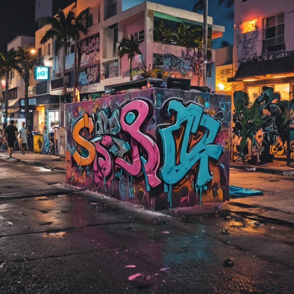 Miami Graffiti Art in Splash Art Style