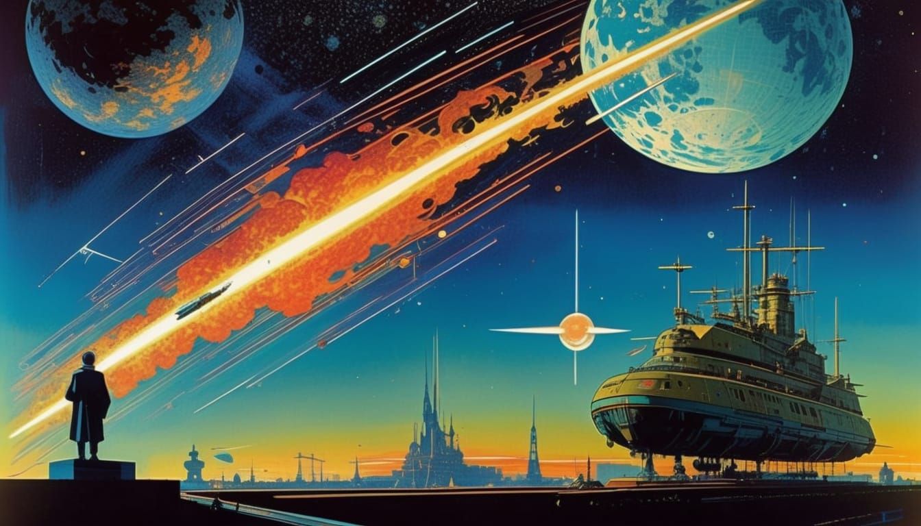 Cyberpunk Hero's Last Stand in a Futuristic Apocalypse