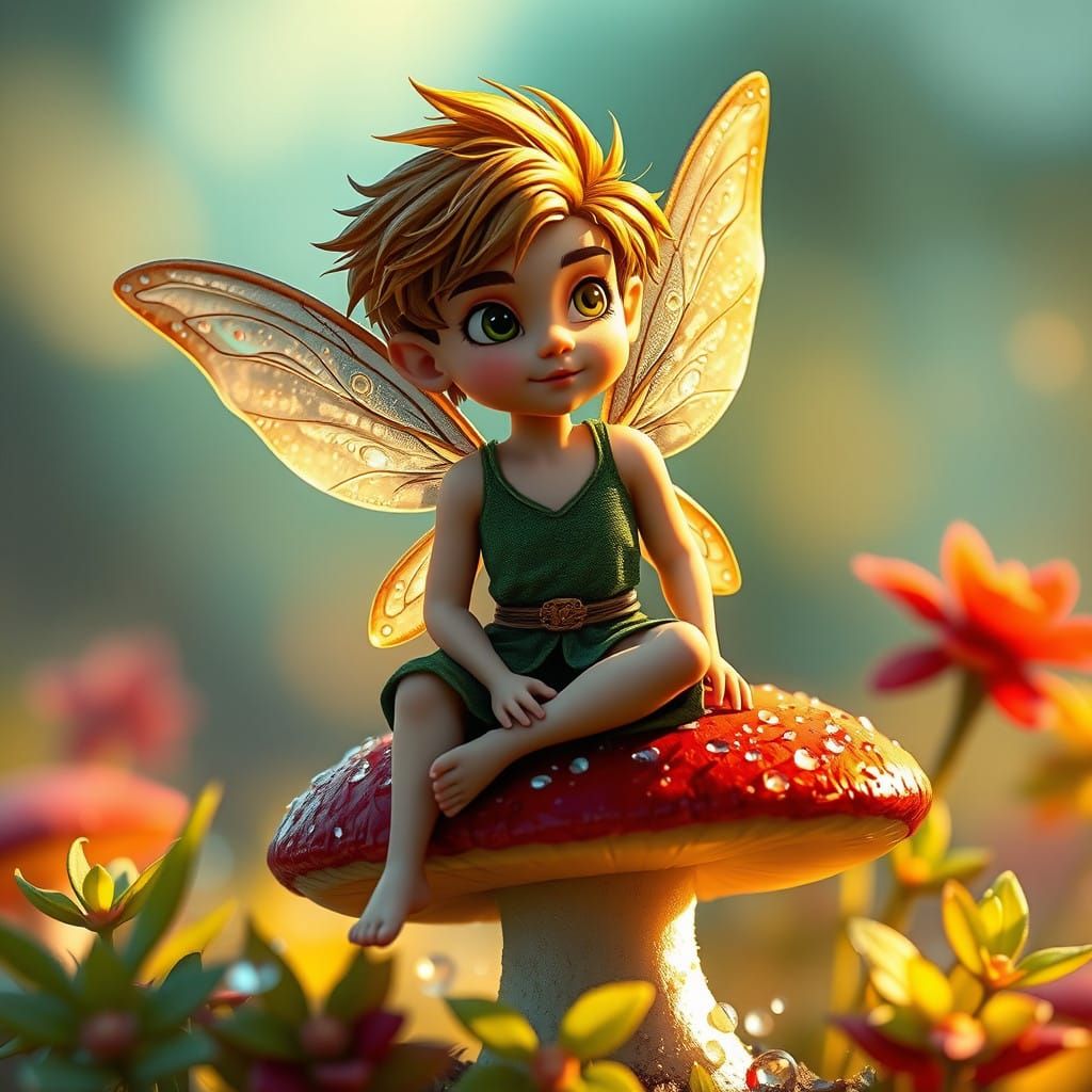 Fairy in a Vibrant Forest Glade