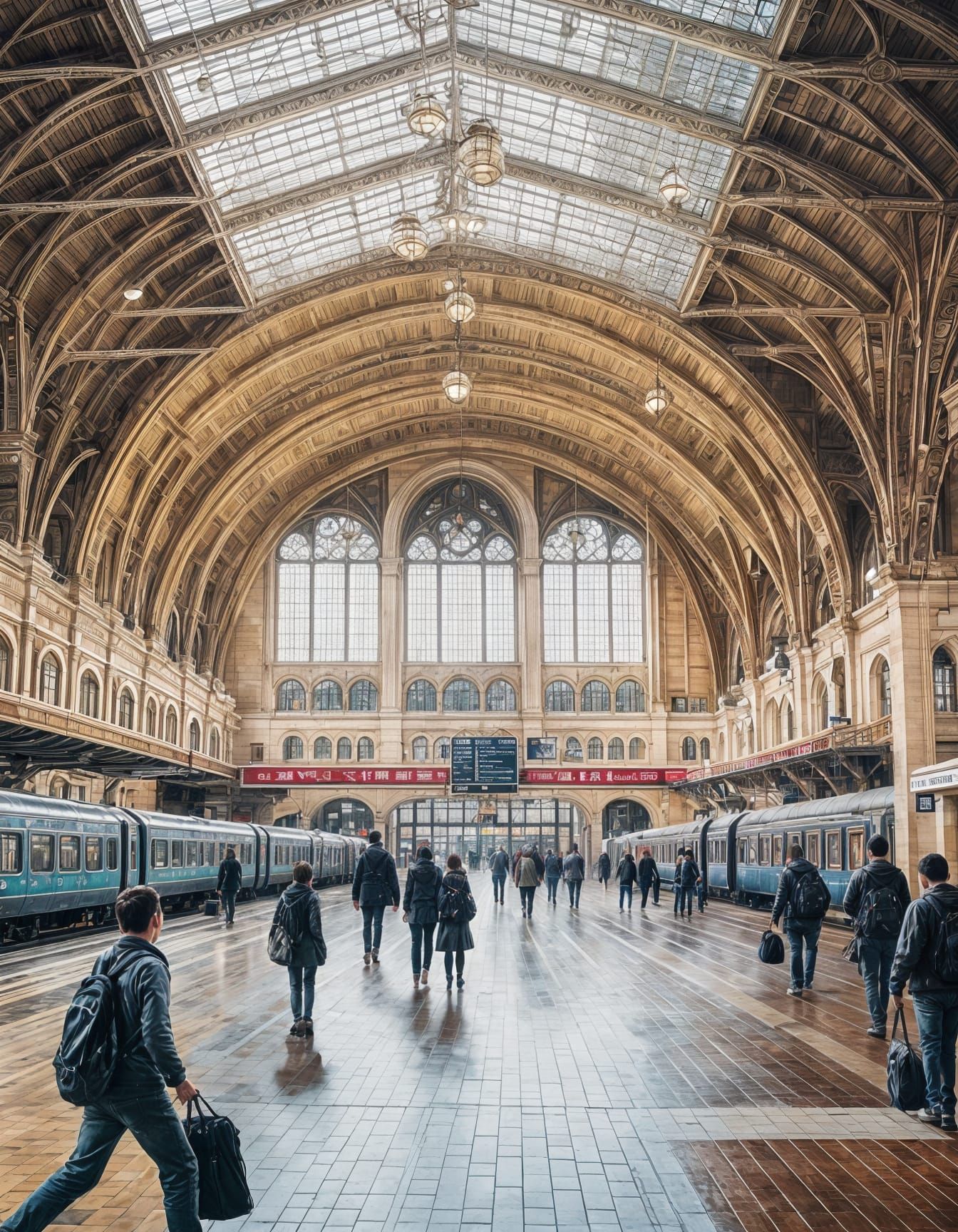 Detailed Train Station Interior