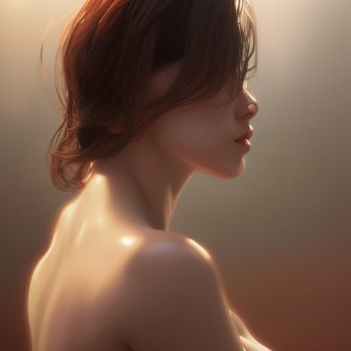 Girl in Water: Hyperdetailed Portrait