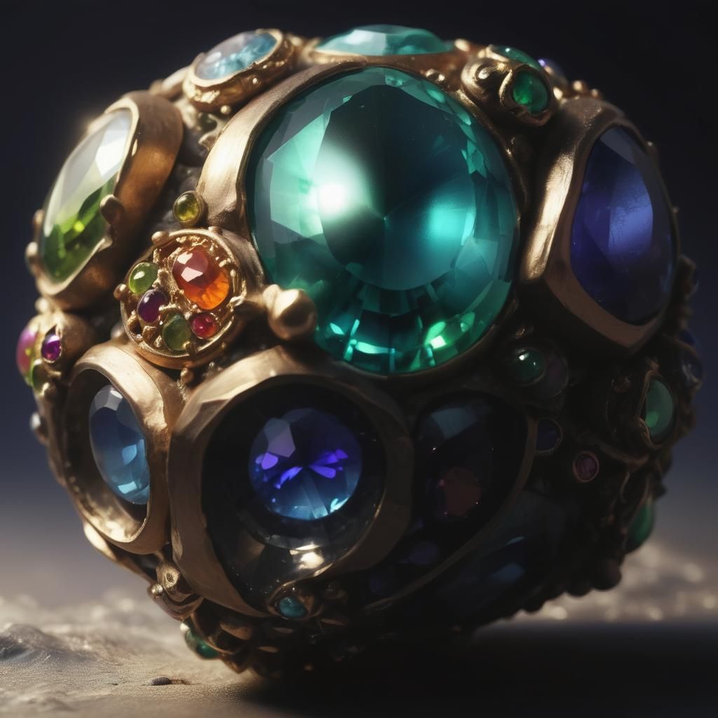 Glowing Gemstone Collection in 3D Digital Art