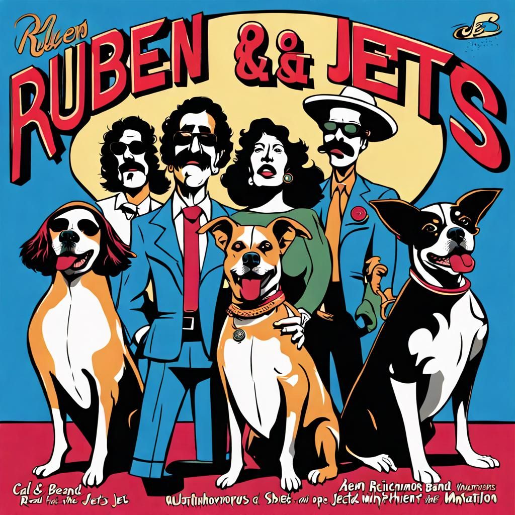 Anthropomorphic Dogs Illustration Inspired by Album Art